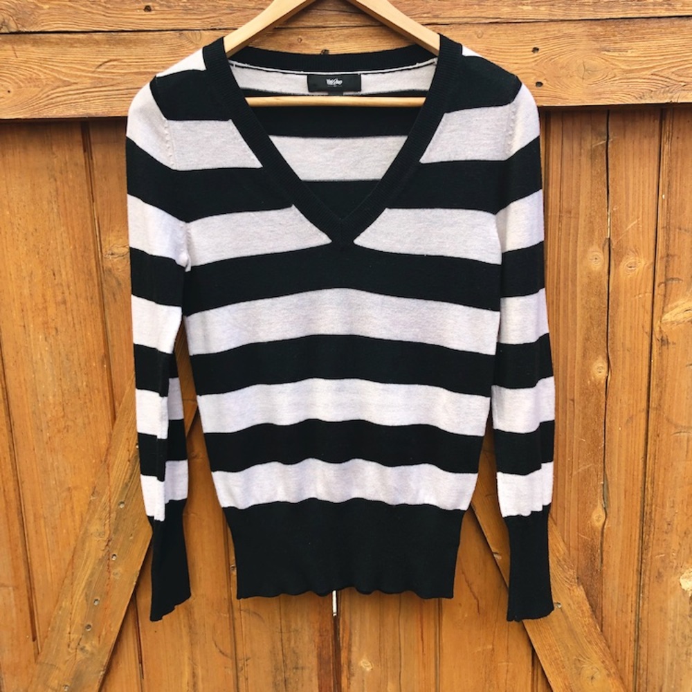 Black & Off-White Stripe Sweater